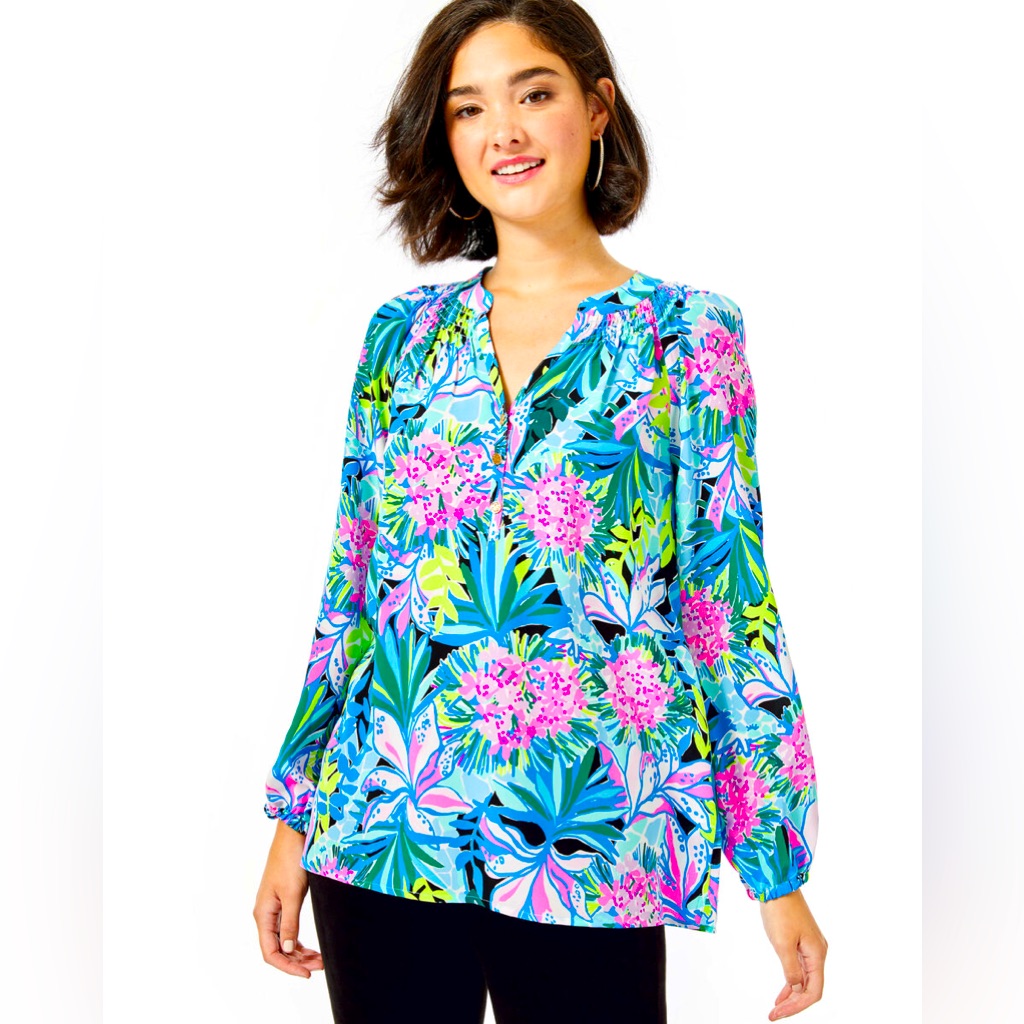 Lilly Pulitzer Elsa 100% Silk Top Xs